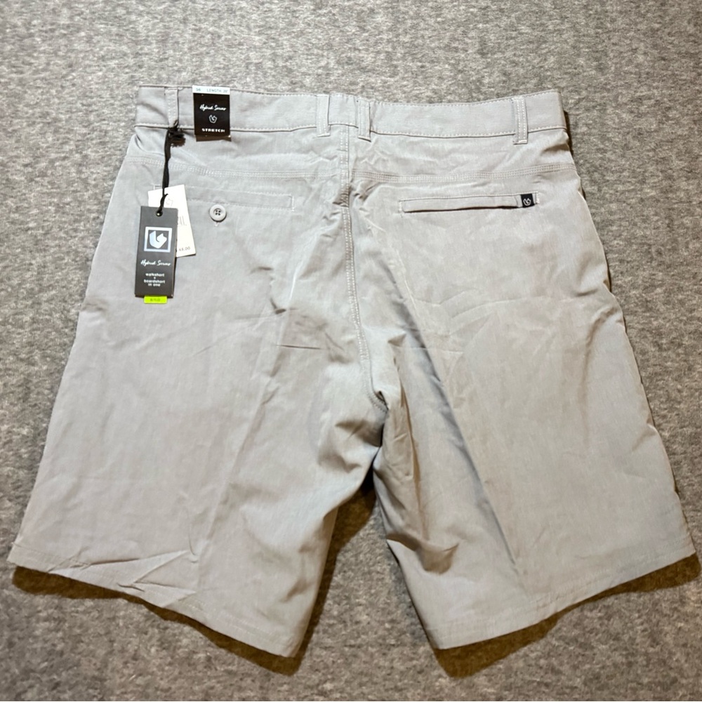 Burnside Hybrid Shorts men’s 36 gray stretch performance golf boardshort UV NWT